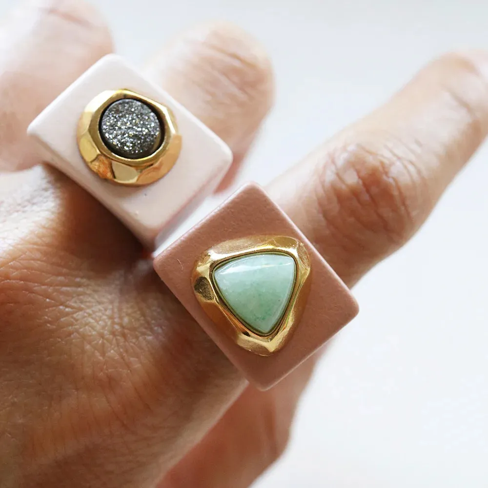 (PRE-ORDER ONLY) ÉMOLO RINGS WITH NATURAL STONES