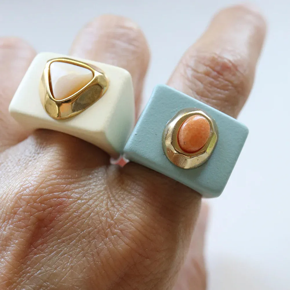 (PRE-ORDER ONLY) ÉMOLO RINGS WITH NATURAL STONES