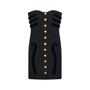 Pre Order:  Solid Slim Fit Strapless Mini Dress