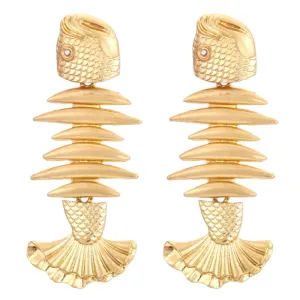 Pre Order:  Vintage Golden Stitched Fishbone Earrings