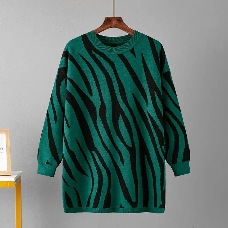 Pre Order:  Zebra Loose Fit Knit Sweater