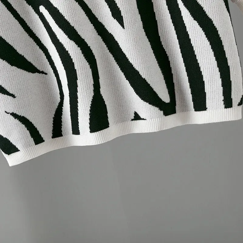 Pre Order:  Zebra Loose Fit Knit Sweater