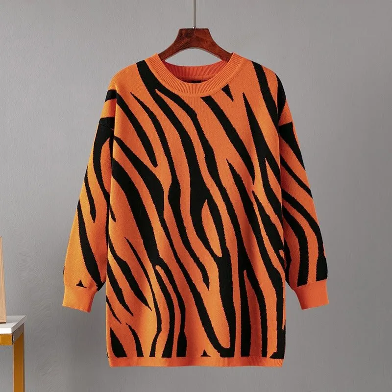 Pre Order:  Zebra Loose Fit Knit Sweater