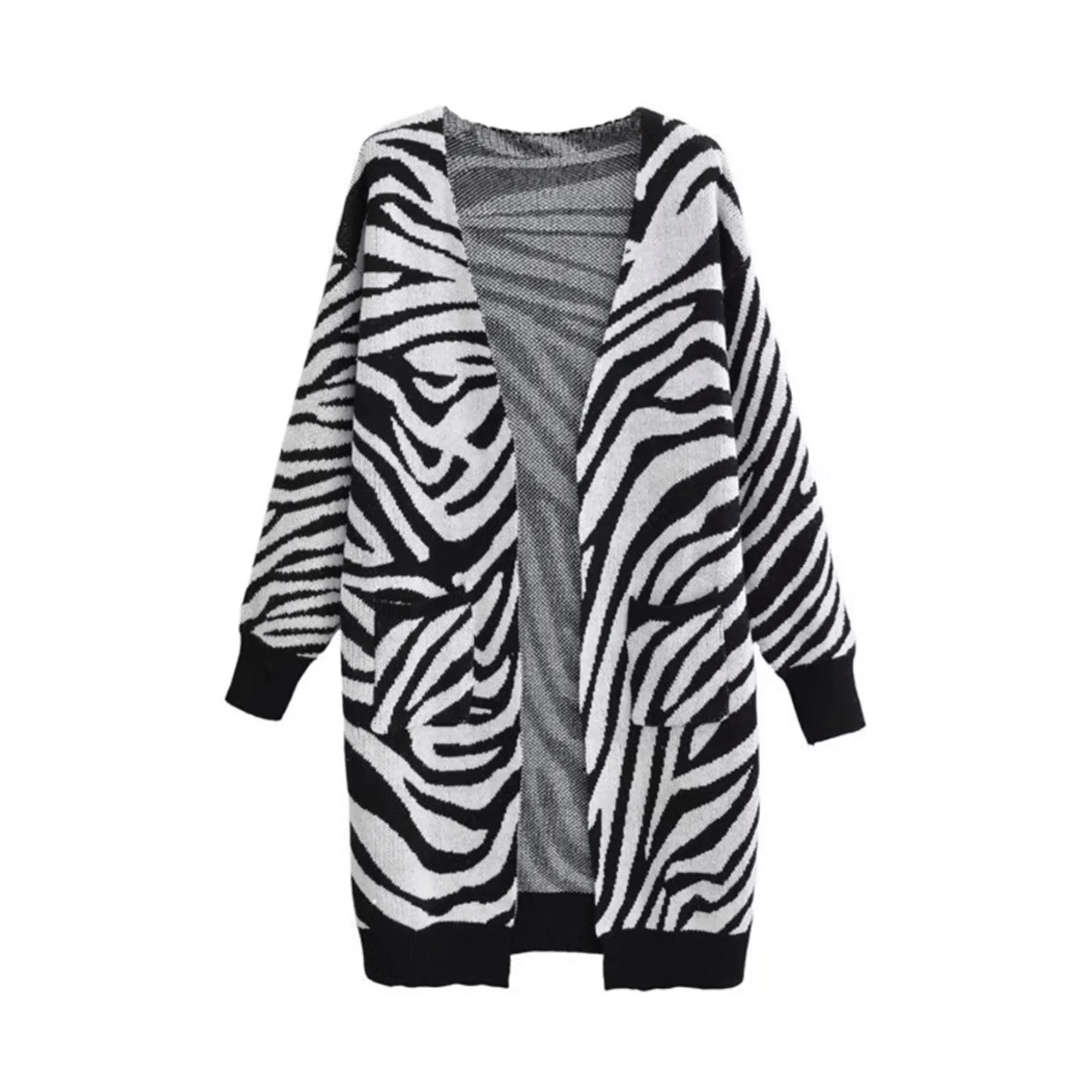 Pre Order:  Zebra Open Stitch Long Sweater