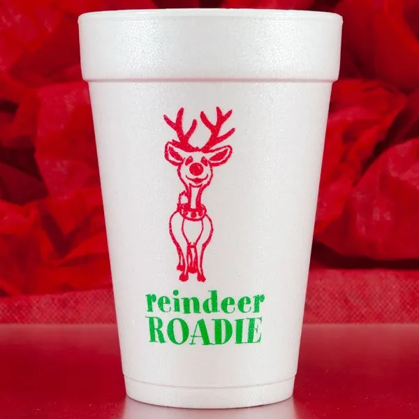 Pre-Printed Polystyrene Foam 16 Oz. Christmas Theme Holiday Party Cups