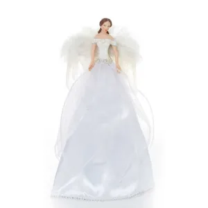 Premier 28cm White Tree Top Angel with Wings