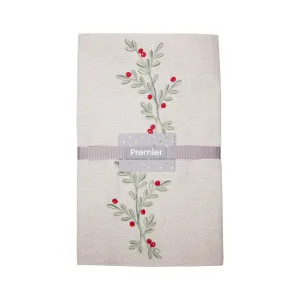 Premier 2m Embroidered Chambray Holly Runner