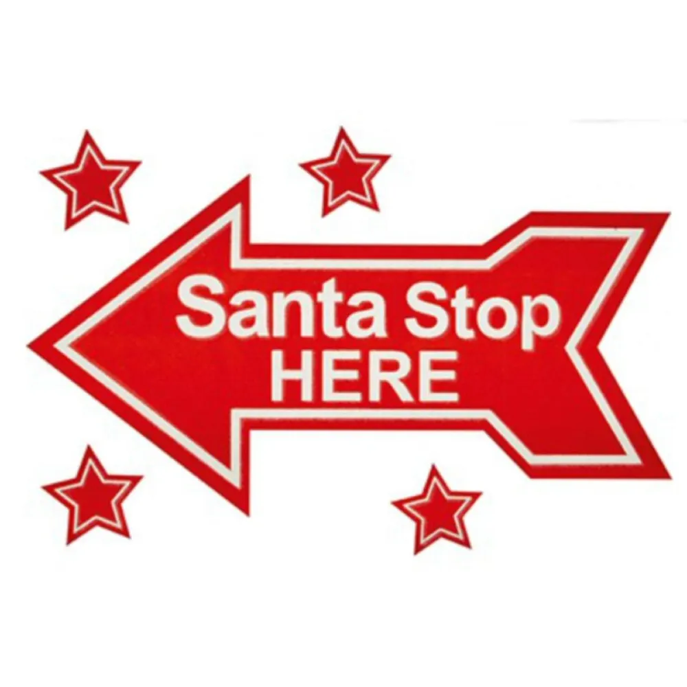 Premier 40cm Red Santa Stop Hear Window Sticker