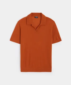 Premium Cashmere Montauk Polo in Copper Clay