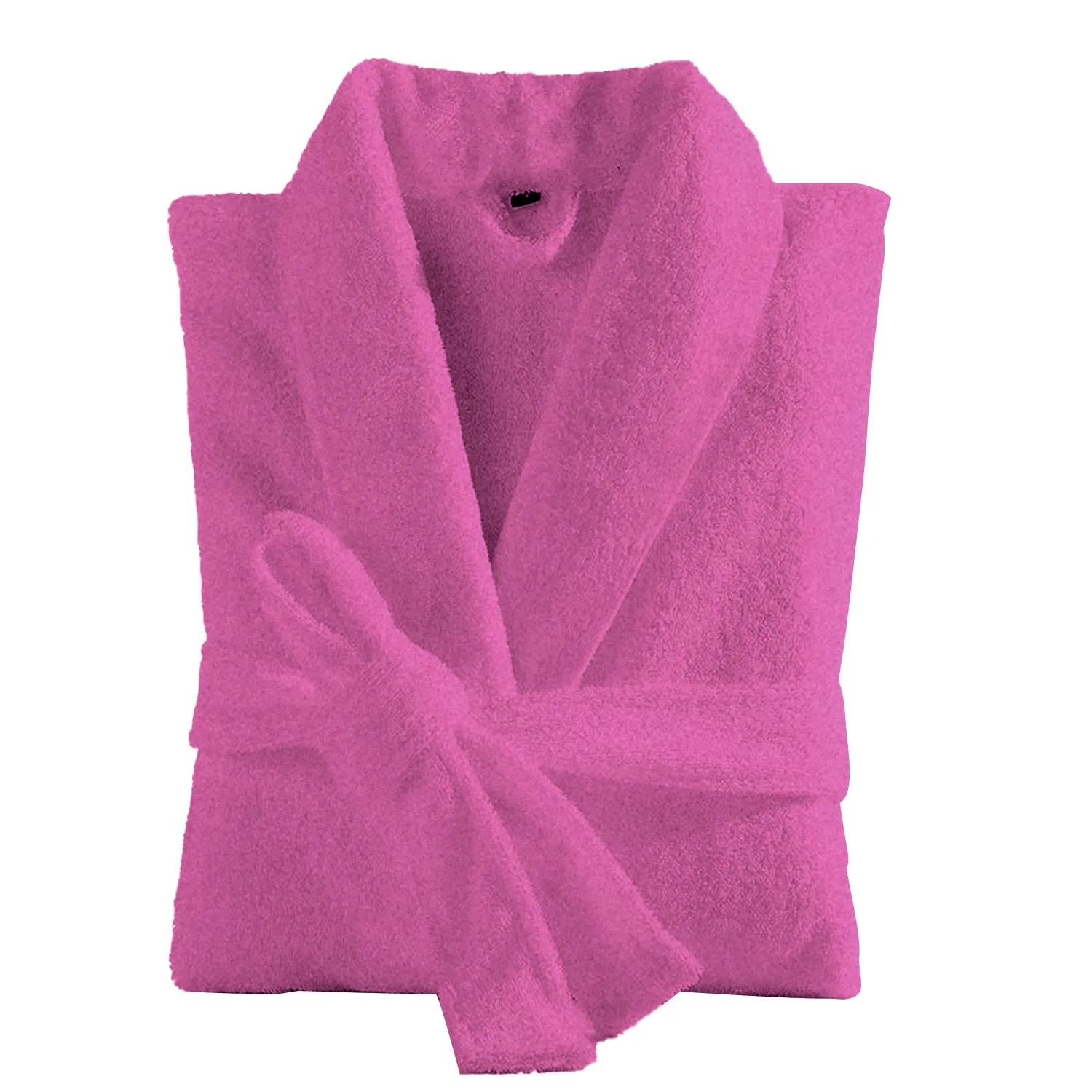 Premium Cotton Hot Pink Terry Bathrobe with Pockets Suitable for Men and Women, Soft & Warm Terry Home Bathrobe, Sleepwear Loungewear, One Size Fits All