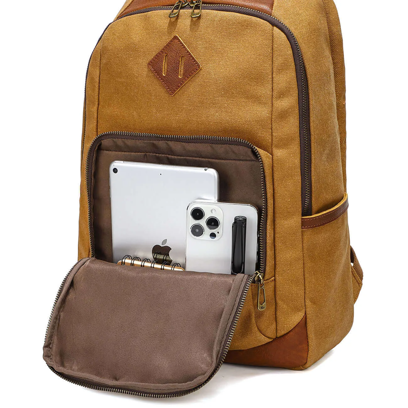 Premium Crafted Canvas Backpack - Fits 16" Laptops 19L