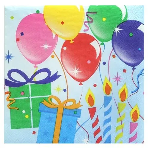 Premium Heavy Weight Paper Birthday Balloons Tableware<br/>Size Options: 9inch Plate, 7inch Plate, Lunch Napkin, 9oz Cup and 54inchx96inch Tablecover