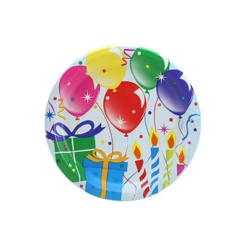 Premium Heavy Weight Paper Birthday Balloons Tableware<br/>Size Options: 9inch Plate, 7inch Plate, Lunch Napkin, 9oz Cup and 54inchx96inch Tablecover