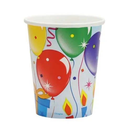 Premium Heavy Weight Paper Birthday Balloons Tableware<br/>Size Options: 9inch Plate, 7inch Plate, Lunch Napkin, 9oz Cup and 54inchx96inch Tablecover