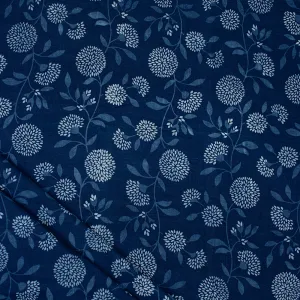 Premium Indigo Floral Cotton Fabric