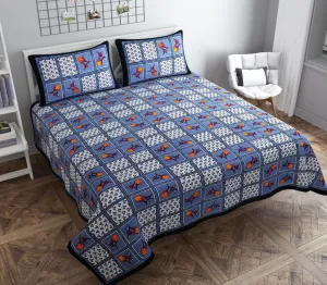 Premium Jaipuri Cotton Bedsheets, Rajasthani Heritage Collection, 100% Pure Cotton (Checkered)