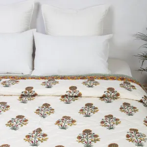 Premium Multicolor Floral Print Jaipuri Cotton Quilt