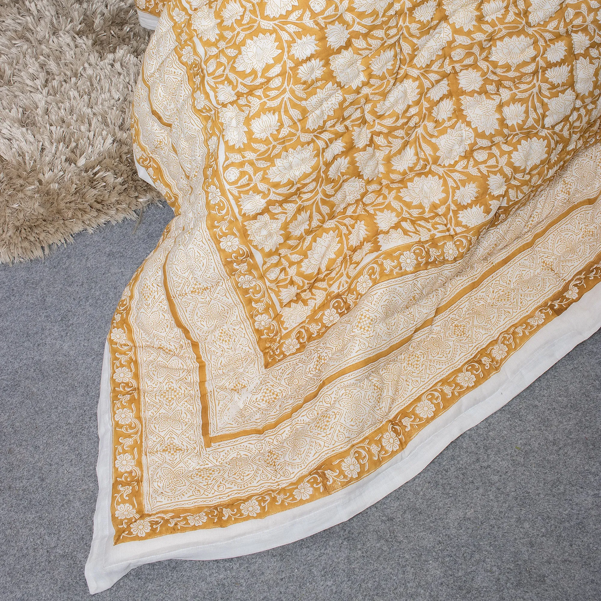 Premium Organic Cotton Hand Block Jaipuri Quilt