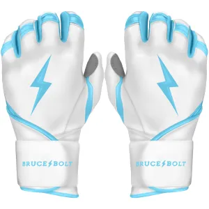 PREMIUM PRO CHROME Series Long Cuff Batting Gloves | BABY BLUE