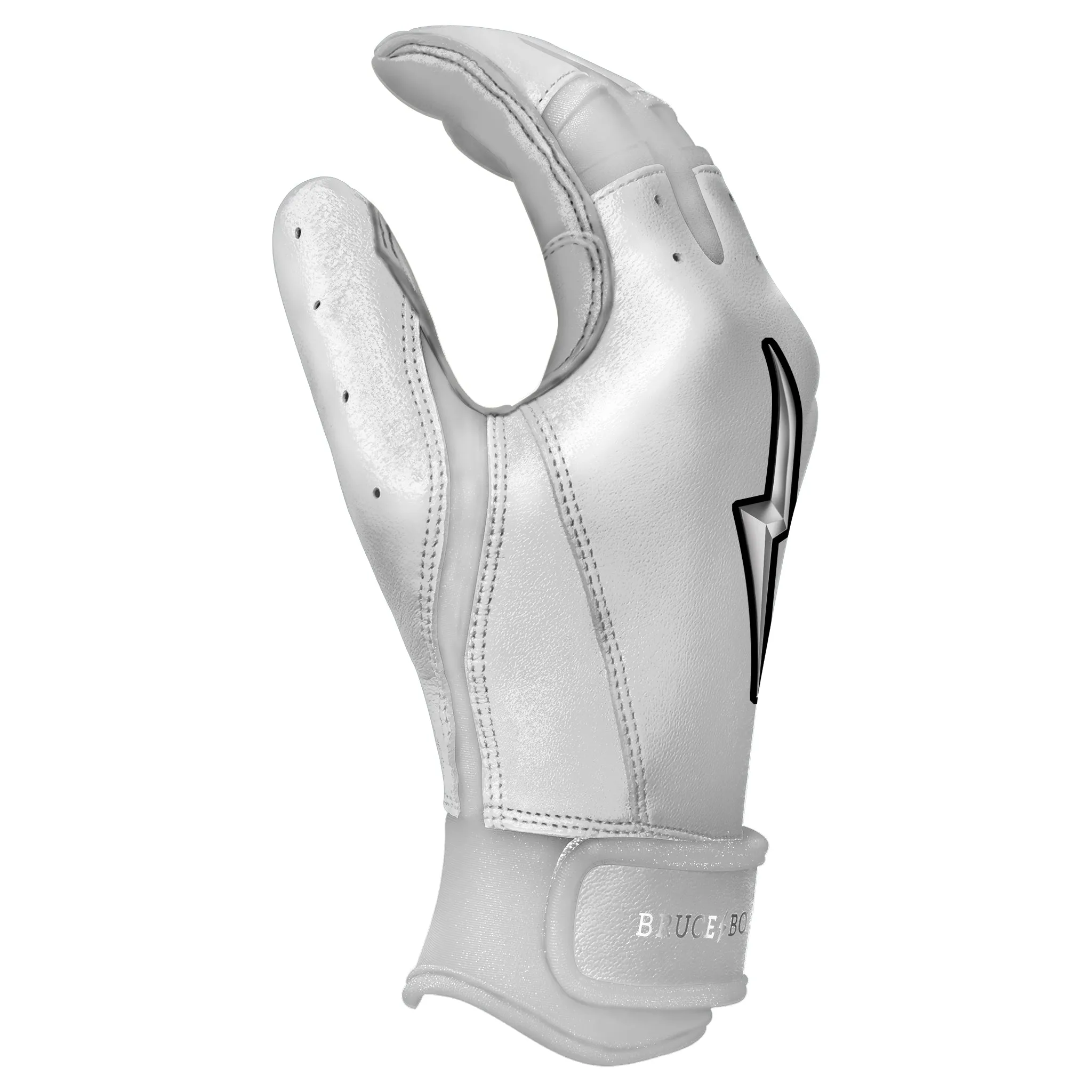 PREMIUM PRO CHROME Series Short Cuff Batting Gloves | WHITE