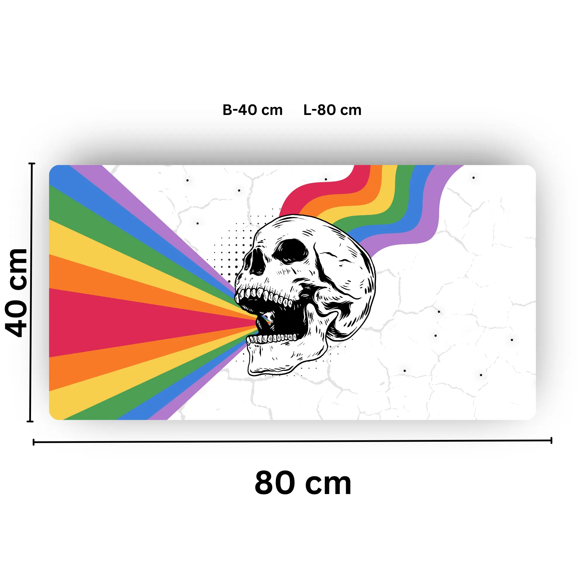 Premium PU Leather Mouse Pads | Non-Slip |Waterproof | Stylish & Durable | Rainbow Skeleton