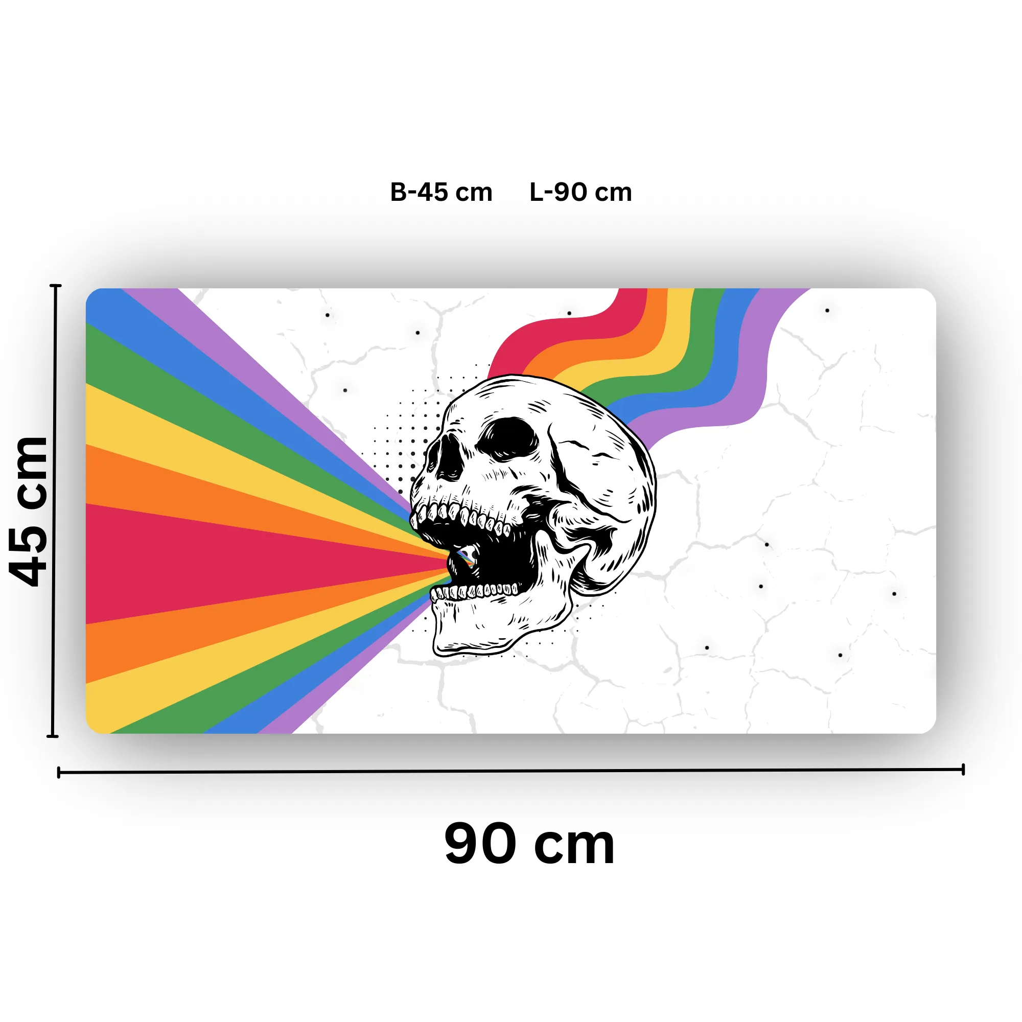 Premium PU Leather Mouse Pads | Non-Slip |Waterproof | Stylish & Durable | Rainbow Skeleton