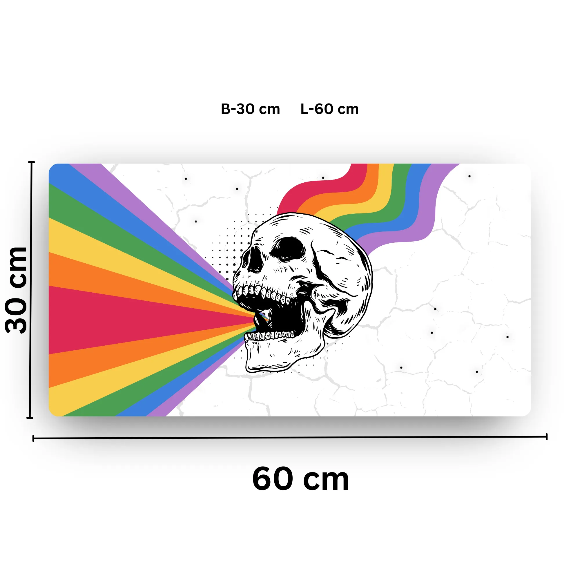 Premium PU Leather Mouse Pads | Non-Slip |Waterproof | Stylish & Durable | Rainbow Skeleton