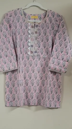 Premium Quality Printed Cotton Short Kurta