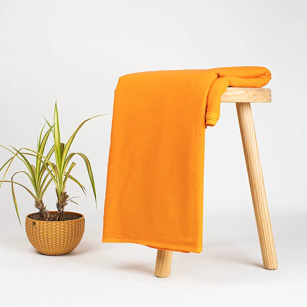 Premium Soft Organic Dyed Solid Orange Fabric