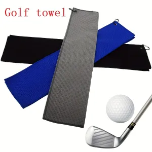 Premium Waffle Pattern Golf Towel with Convenient Hook