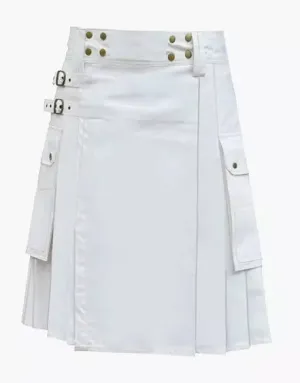 Premium White Traditional Scottish Utility Kilt - Kilt Your World