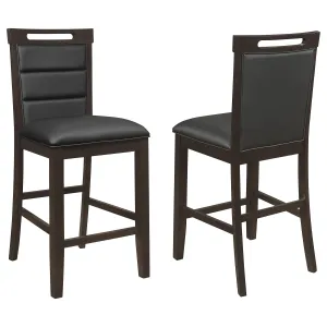 Prentiss Upholstered Counter Height Chair (Set of 2) Black and Cappuccino