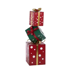 Present Stack Metal  Red/Green 74cm