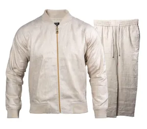 Prestige Oatmeal Linen Jogger Set