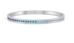 PRETTY BANGLES Bangle in steel and cz  LIGHT BLUE