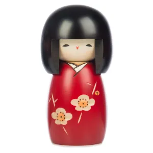 Pretty Girl Red Plum Japanese Kokeshi Doll