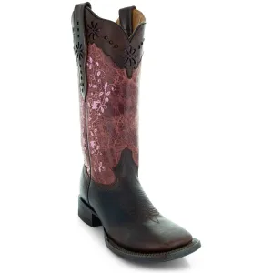 Pretty in Pink Womens Embroidered Cowgirl Boots by Soto Boots M4004