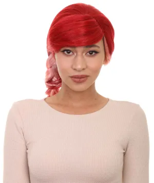 Pretty Red Ponytail Womens Wig | Pop Star Character Cosplay Halloween Wig | Premium Breathable Capless Cap