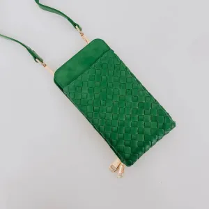 Pretty Simple | Woven Double Duty Phone Bag : Emerald