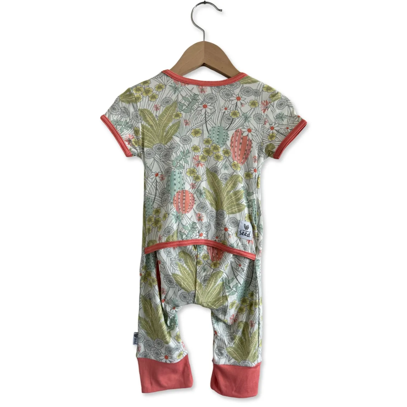 Prickly Petals Adaptive Tube Access Mini Ribbed Kid's Short Long Romper