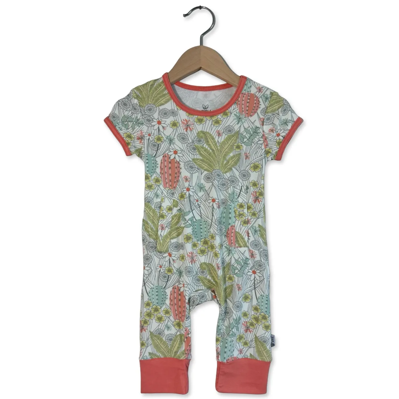 Prickly Petals Adaptive Tube Access Mini Ribbed Kid's Short Long Romper