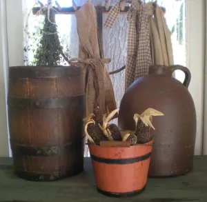 Primitive Stoneware Jug 19th Century Chocolate Brown