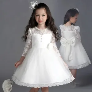 Princess Girls Lace Flower Wedding Elegant Party Dress