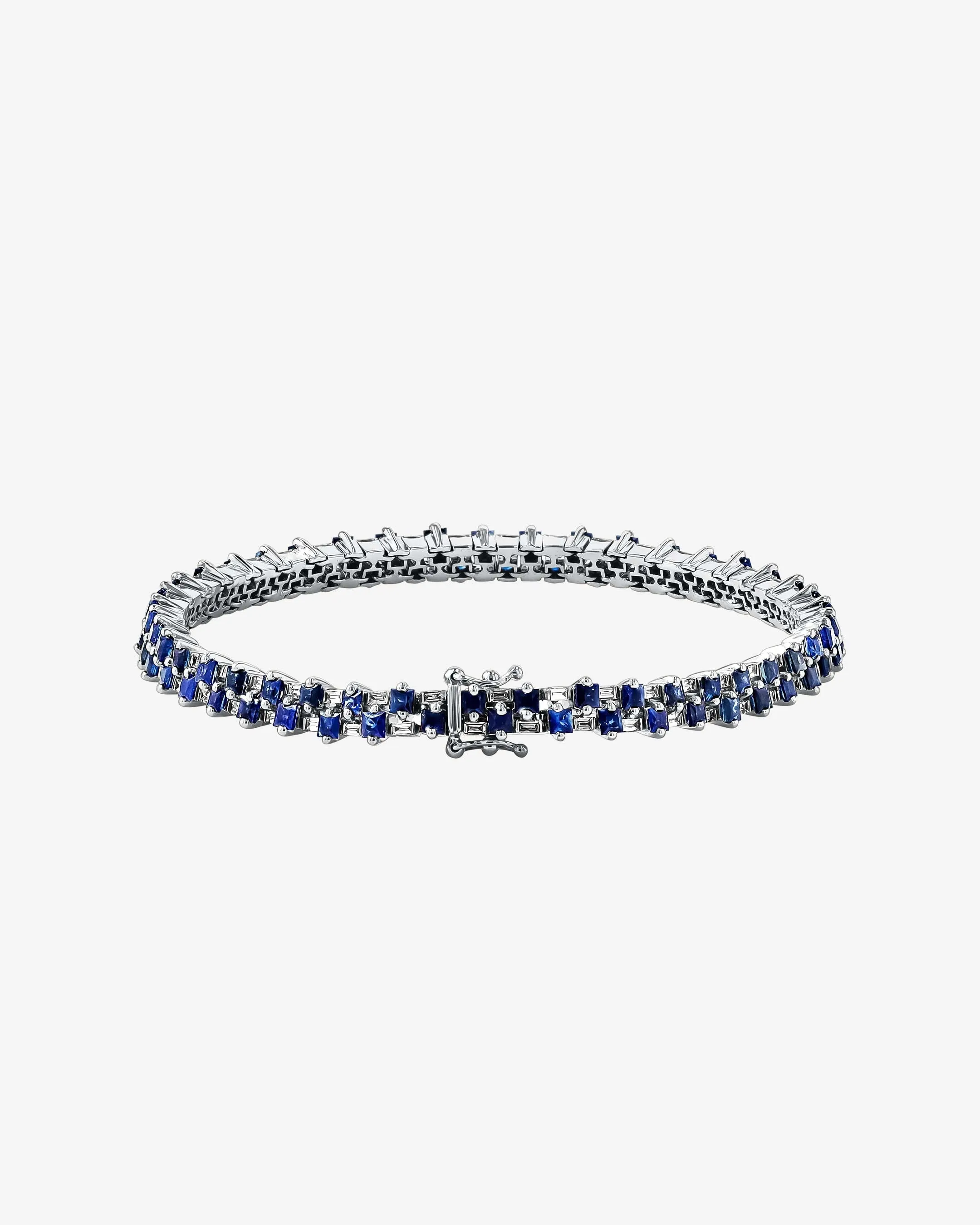 Princess Mini Stack Dark Blue Sapphire Tennis Bracelet