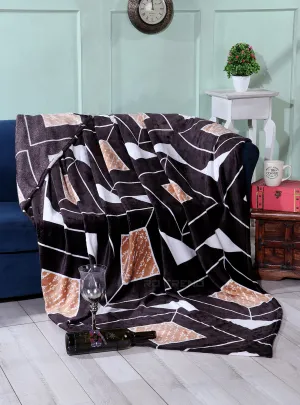 PRINDA Soft Flaneel Throw Blanket for Sofa, Bed & Couch (150 x 236 cm), Lightweight (Coffee)