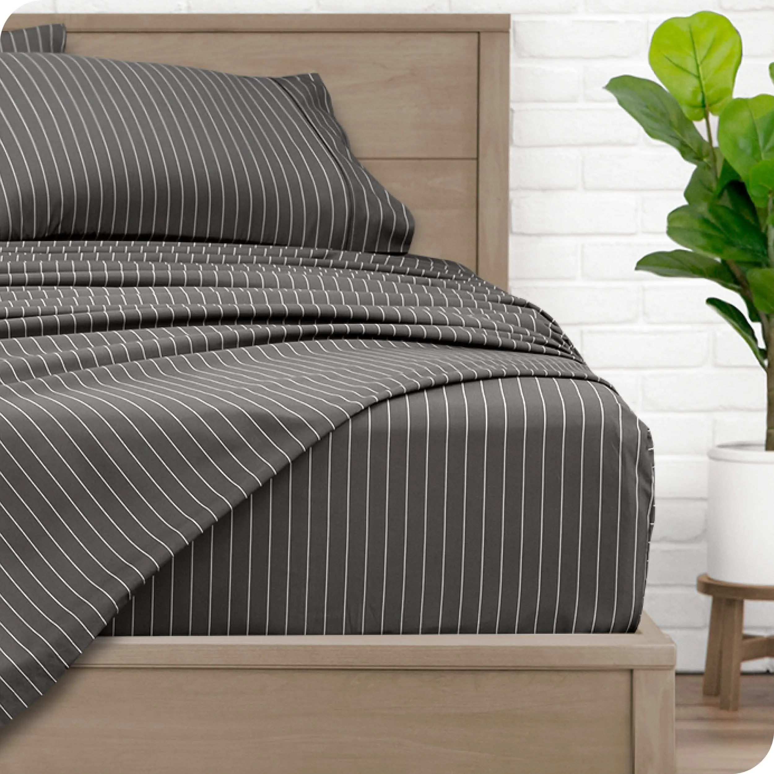 Print Microfiber Hydro-Brushed Sheet Set - Full