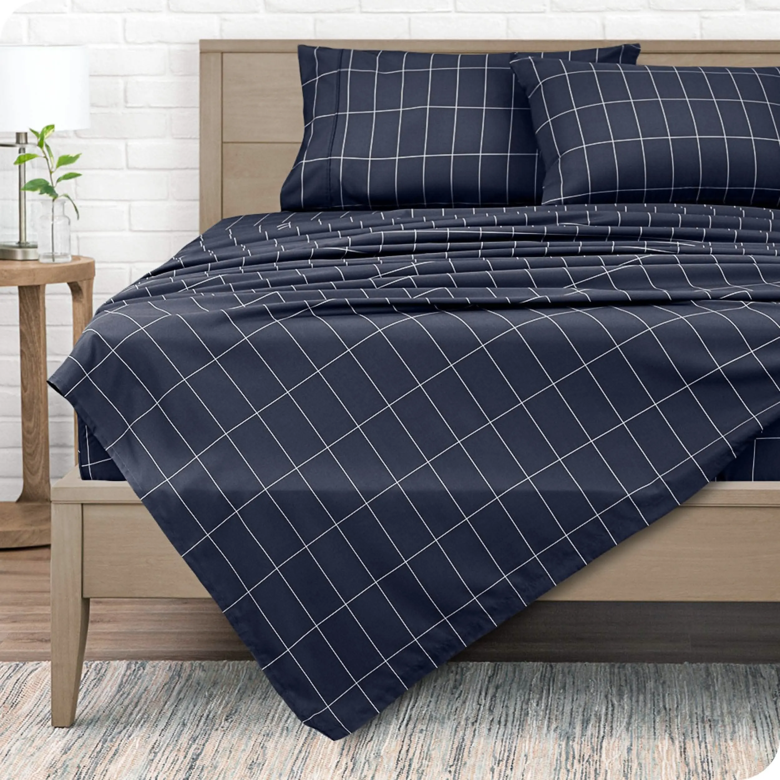 Print Microfiber Hydro-Brushed Sheet Set - Full