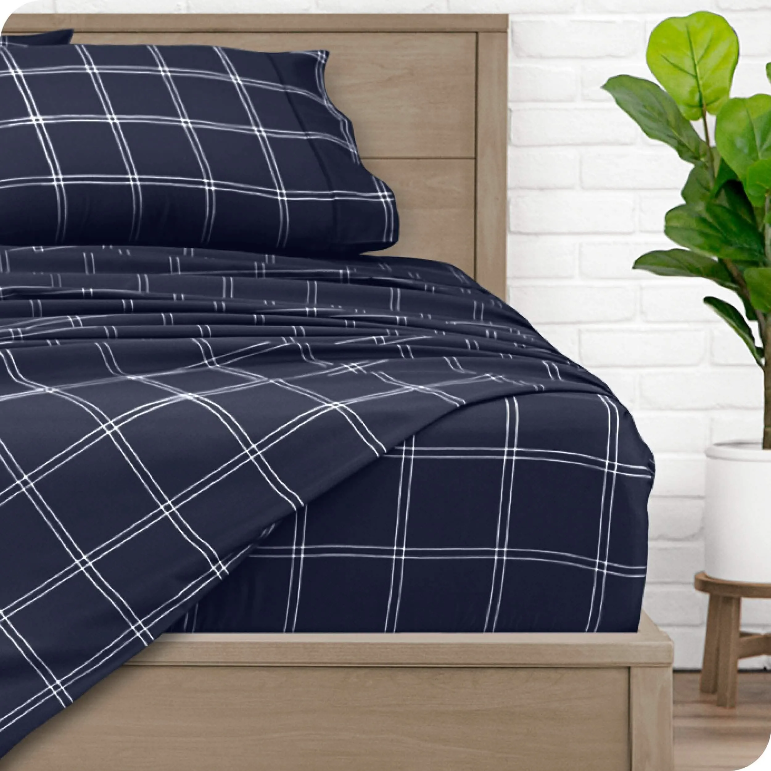 Print Microfiber Hydro-Brushed Sheet Set - Full