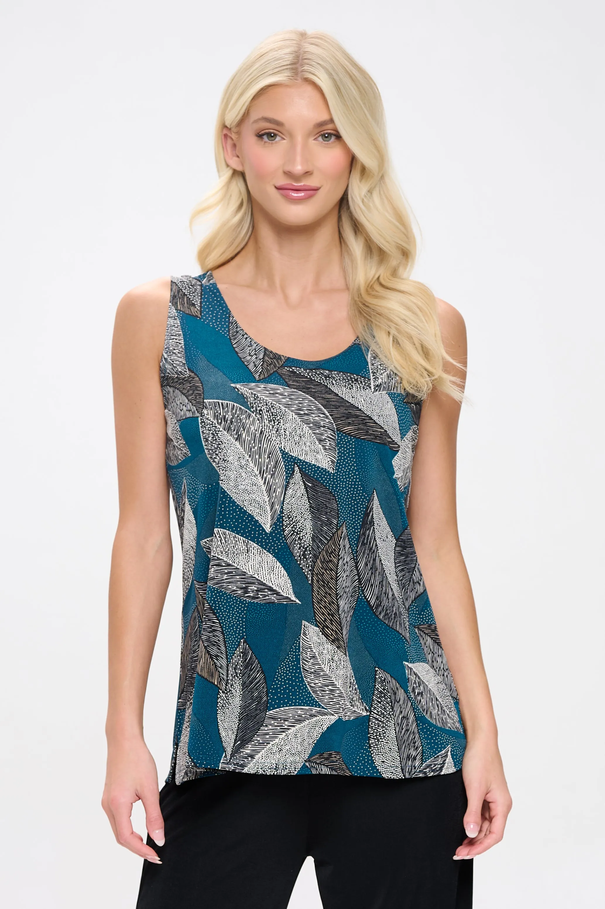 Print Sleeveless Tank Top-2060HT-TRP1-W447