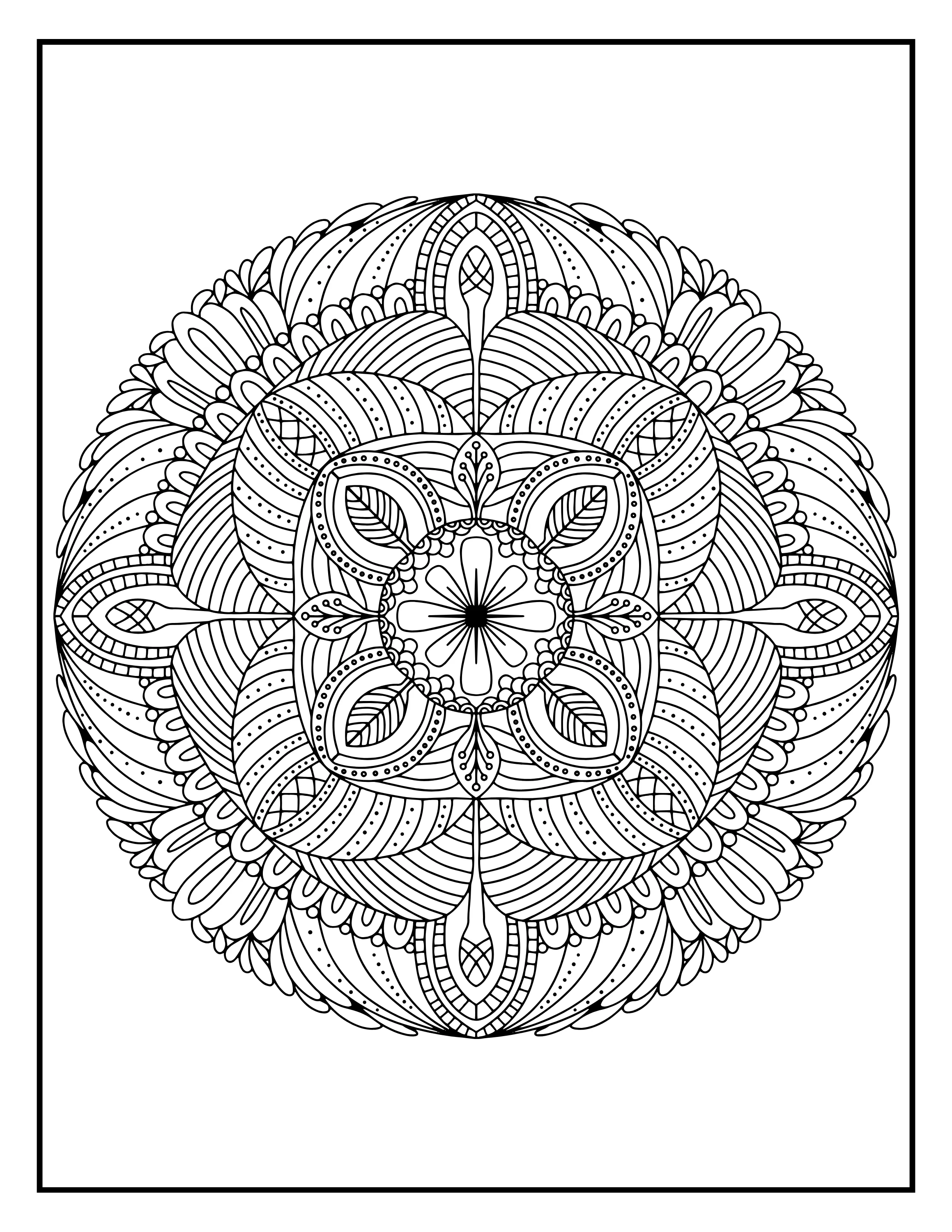 Printable Stress Relieving Animal Designs Coloring Book: Calming & Detailed Pages